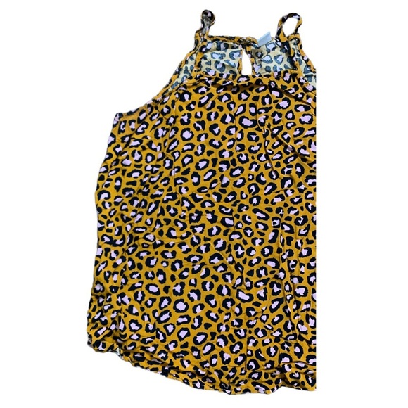 OLD NAVY Cheetah Tank With Back Keyhole Detail Yellow/Orange Size Medium - Picture 4 of 10